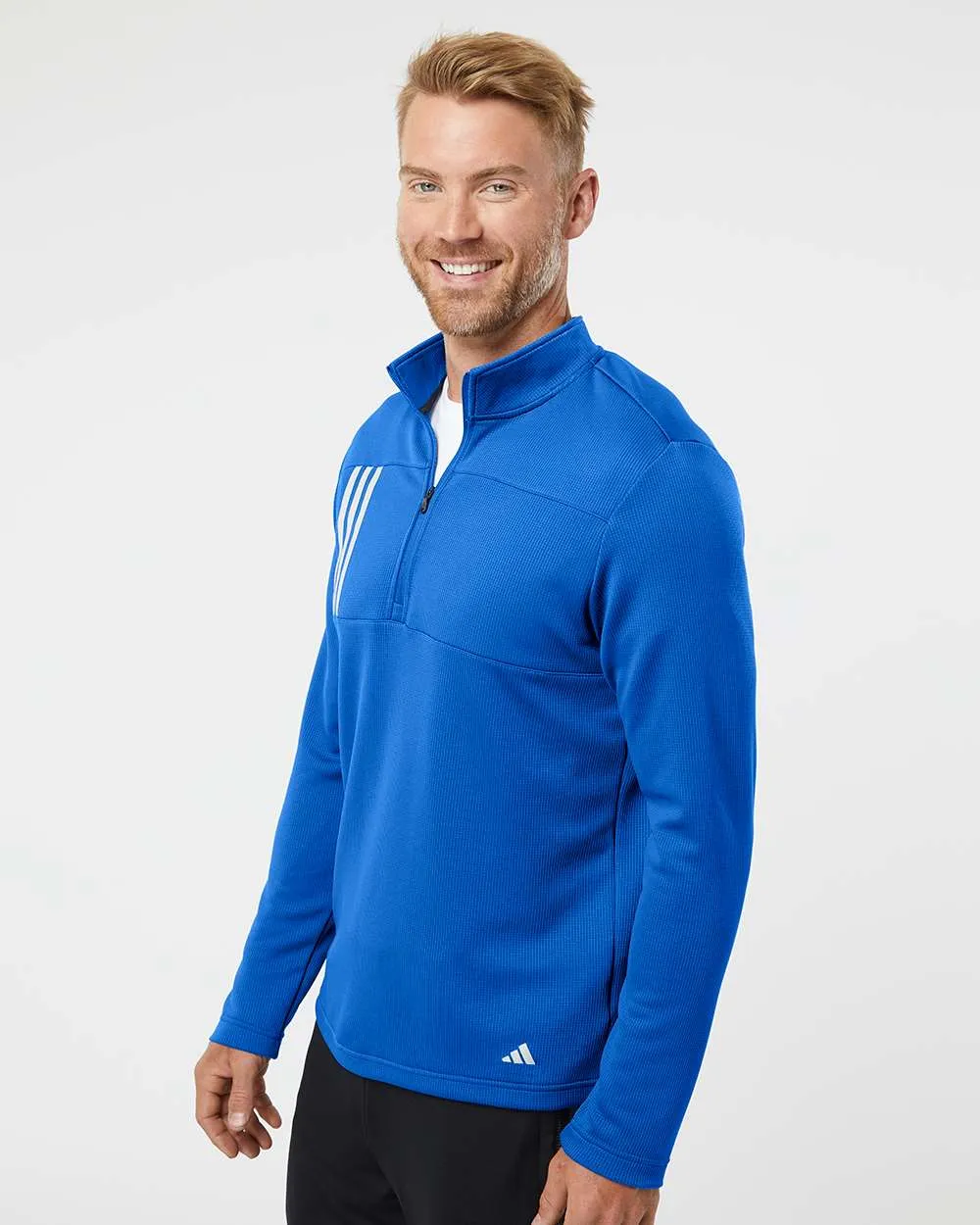 Adidas 3-Stripes Double Knit Quarter-Zip Pullover A482