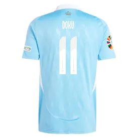 adidas Belgium Jeremy Doku Away Jersey w/ Euro 2024 Patches 24/25 (Semi Blue Burst)