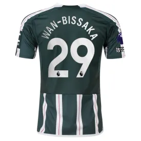 adidas Manchester United Aaron Wan-Bissaka Away Jersey w/ EPL   No Room For Racism Patches 23/24 (Green Night/Core White)