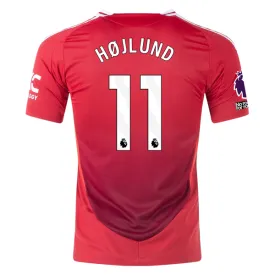 adidas Manchester United Authentic Rasmus Højlund Home Jersey w/ EPL   No Room For Racism Patches 24/25 (MUFC Red/Bright Red)