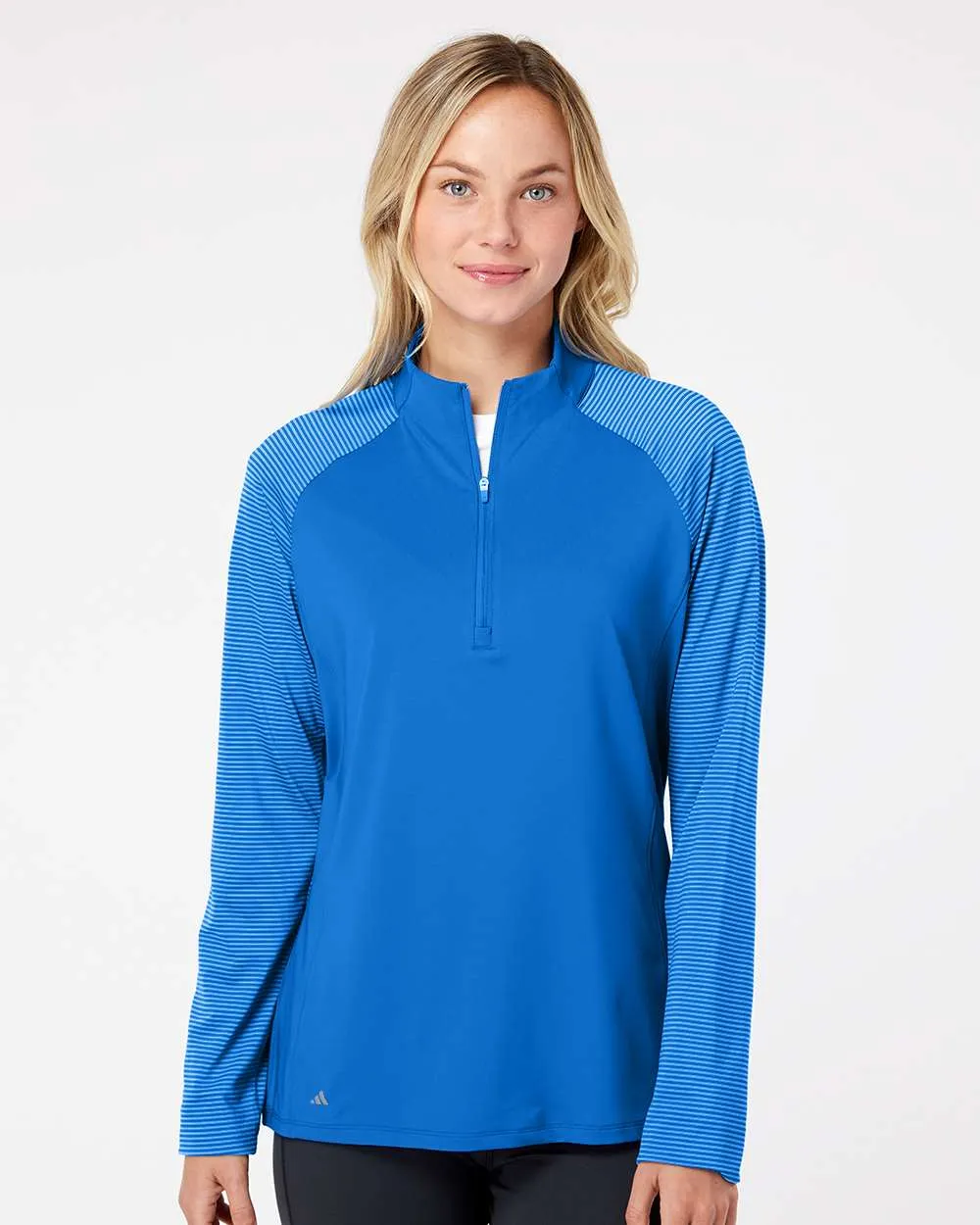 Adidas Women's Stripe Block Quarter-Zip Pullover A521