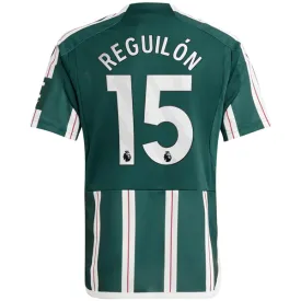 adidas Youth Manchester United Sergio Reguillon Away Jersey 23/24 (Green Night/Core White/Active Maroon)