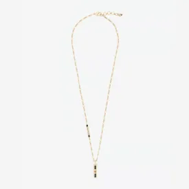 Alexander McQueen Brand Plaque Brass Necklace