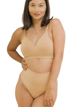 BLANQI Seamless Postpartum Hipster Compression Thong - Nude