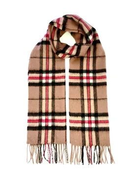 Camel Thomson Lambswool Check Scarf