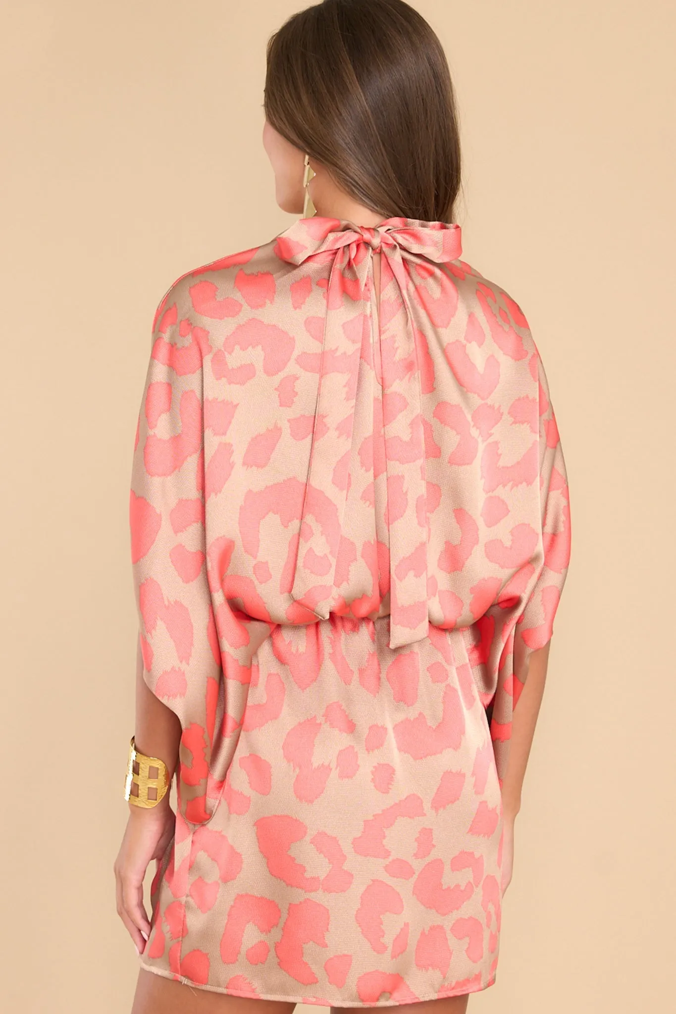 Change In The Air Coral Leopard Print Dress