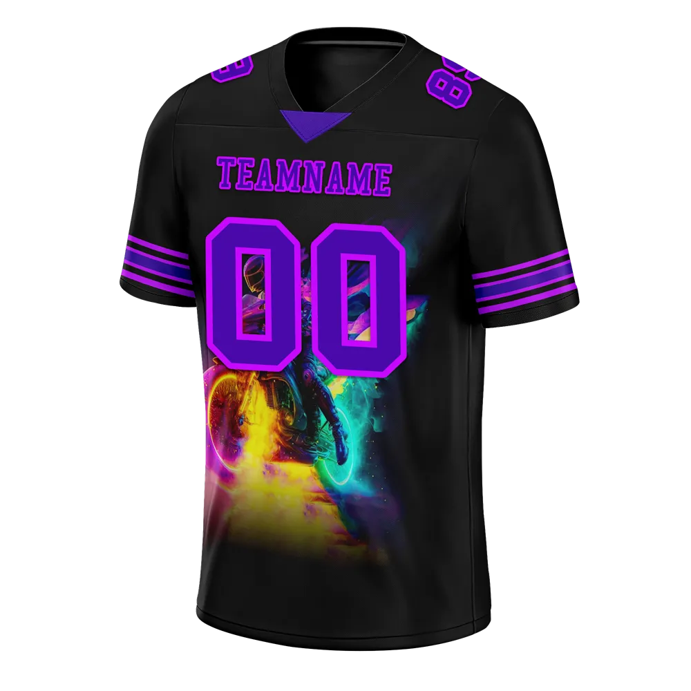 Custom Black Drift Fashion Purple Personalized Authentic Football Jersey FBJ02-bc0fb08