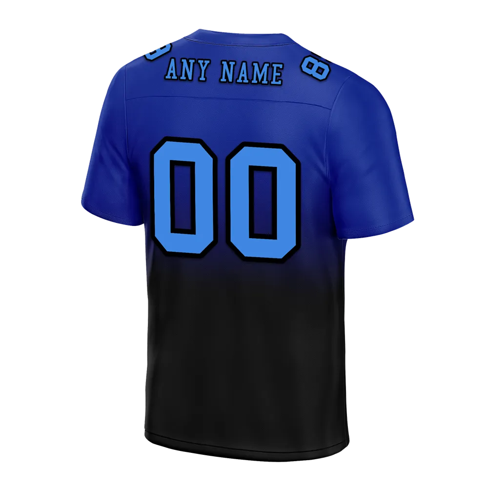 Custom Blue Black Fade Fashion Blue Personalized Authentic Football Jersey FBJ02-bc0f0c7