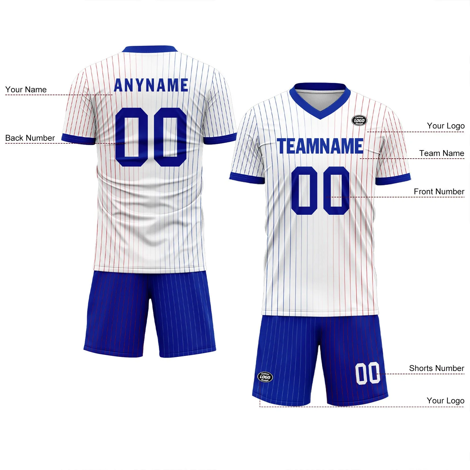 Custom France White Blue Soccer Sets Jersey Personalized SCJ101-D06141