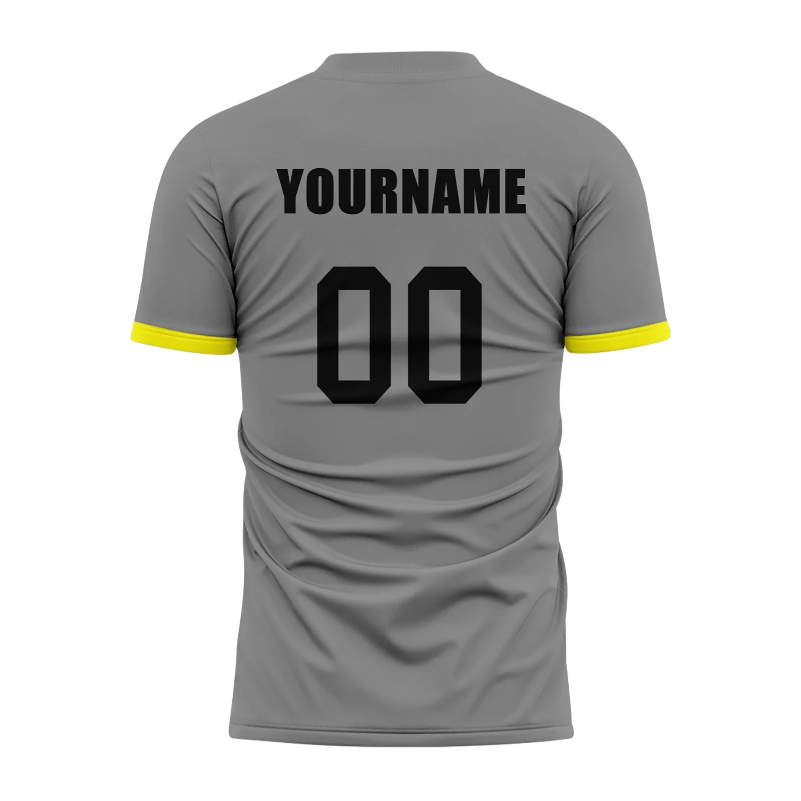 Custom Gray Yellow Soccer Sets Jersey Personalized SCJ101-D020131-9