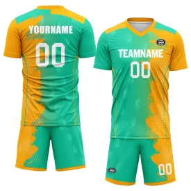 Custom Green Yellow Soccer Sets Jersey Personalized SCJ101-D020210-6