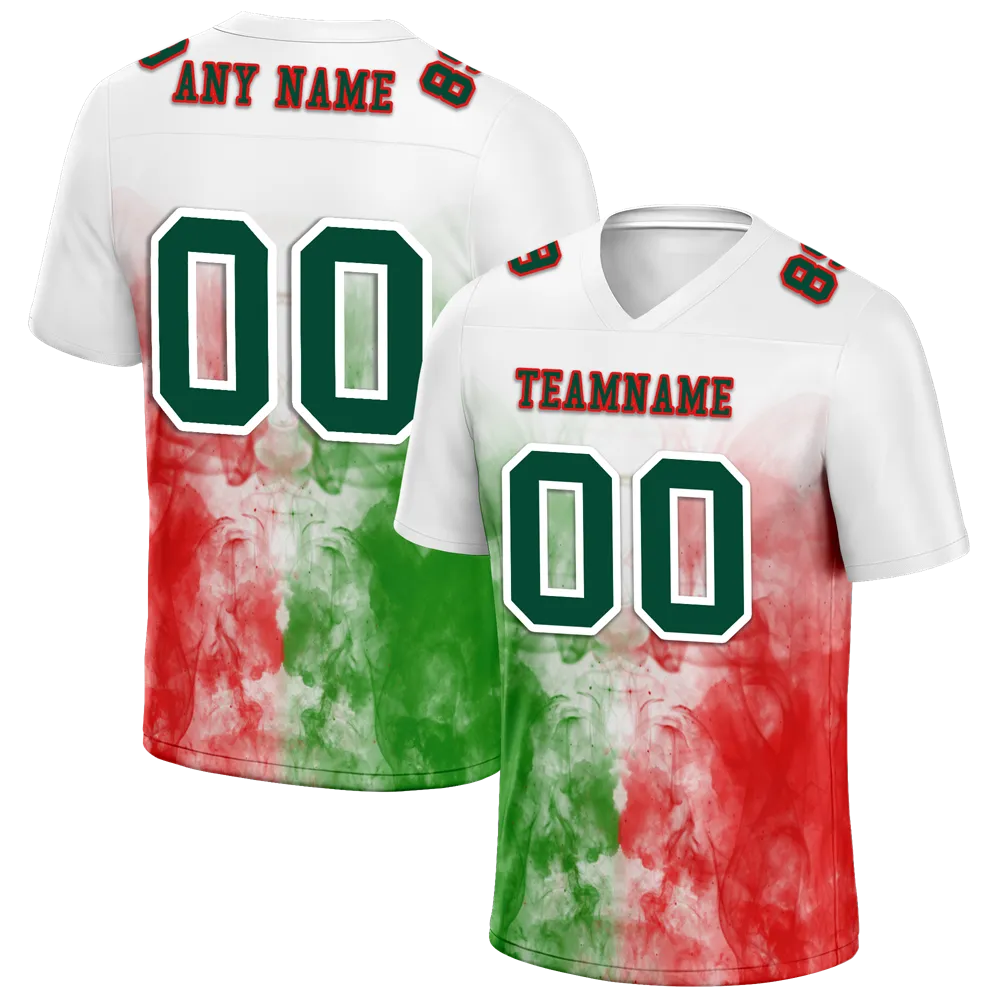 Custom White Graffiti Pattern Green Personalized Authentic Football Jersey FBJ02-bc0facb