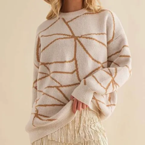 Feeling Cozy Geometric Oversized Sweater