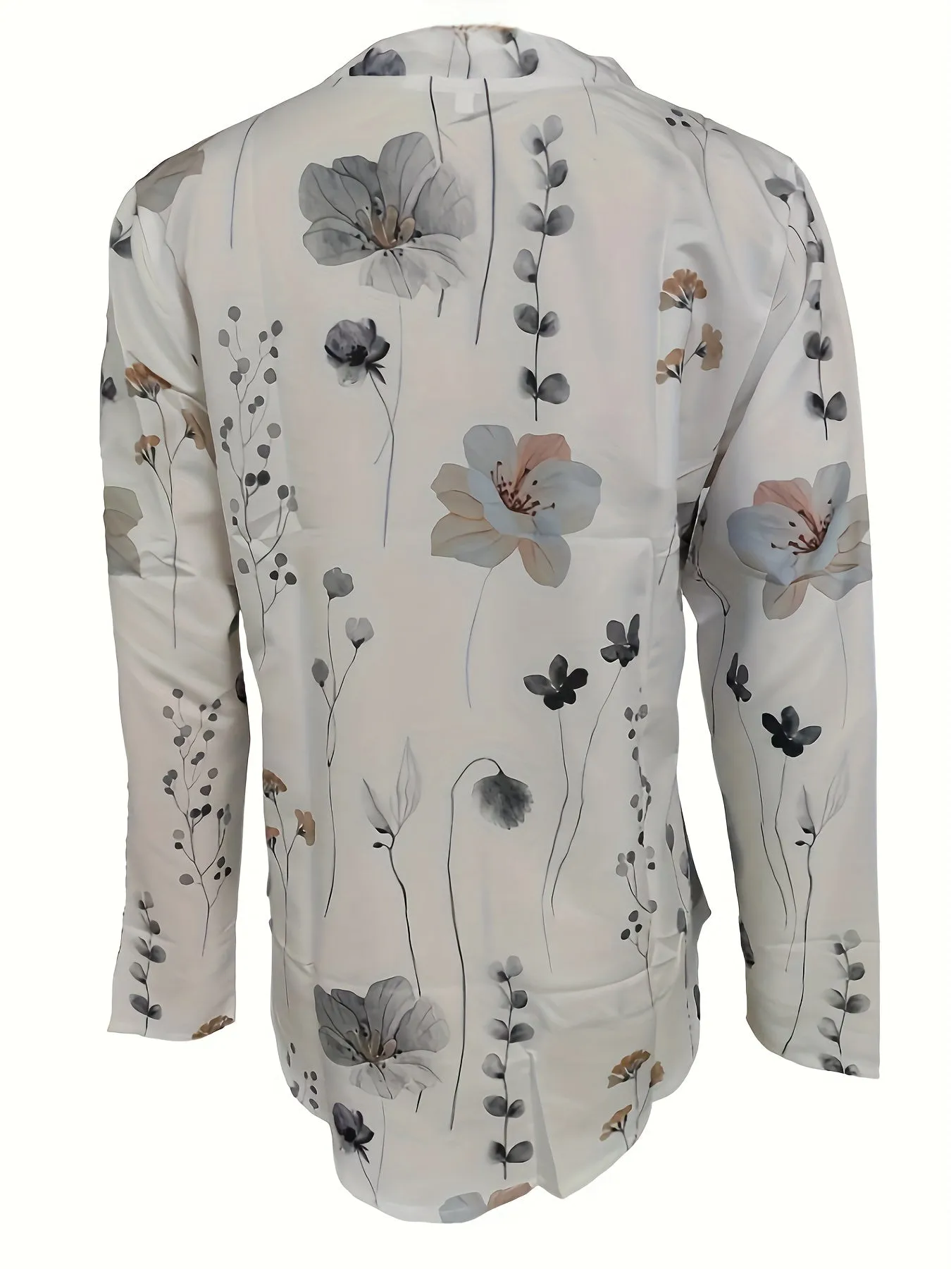 Floral Print Plus Size Tunic Shirt for Women