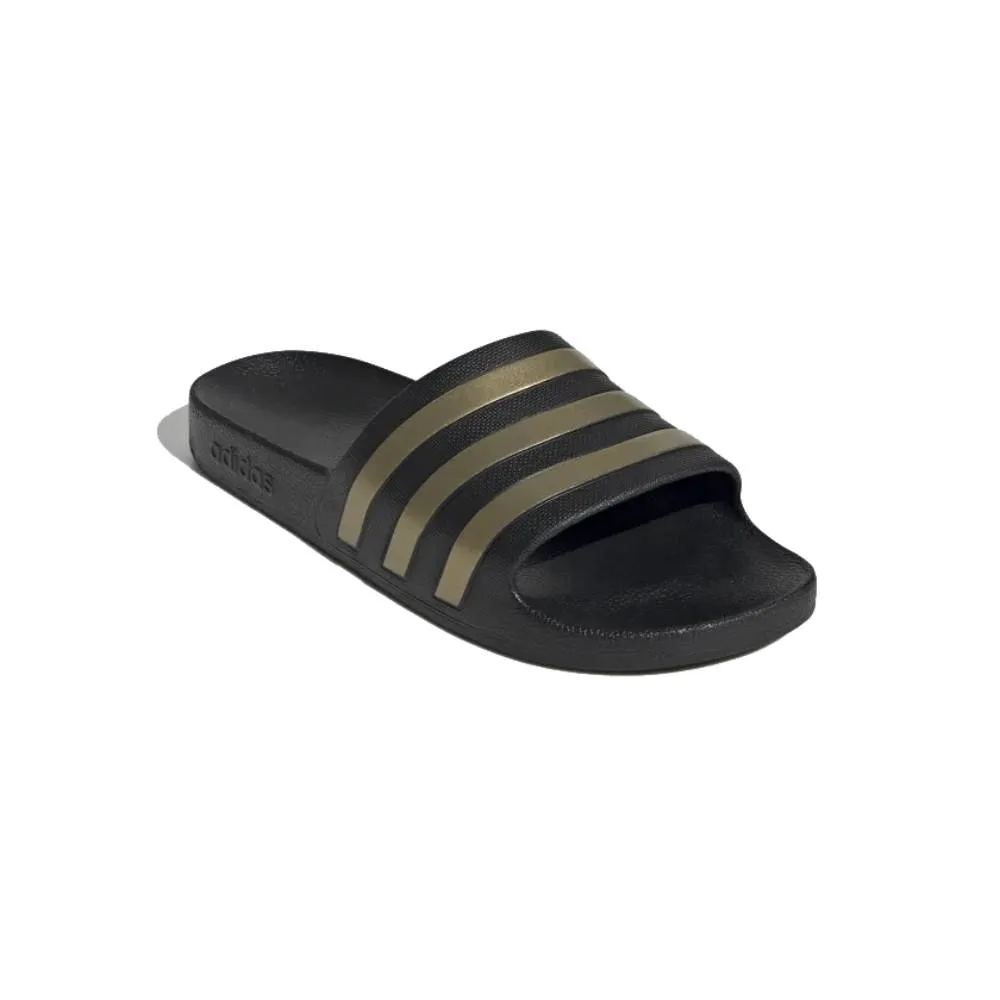 Men's Adilette Aqua Slide (Core Black/Gold Metallic/Core Black)