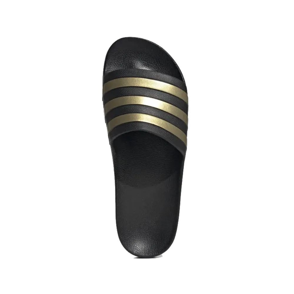 Men's Adilette Aqua Slide (Core Black/Gold Metallic/Core Black)