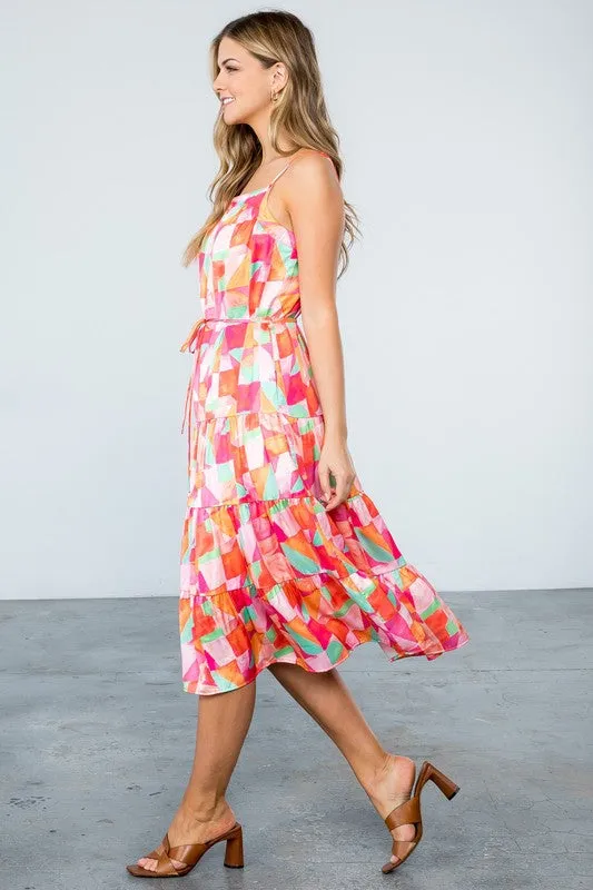 Multi Color Tiered Dress