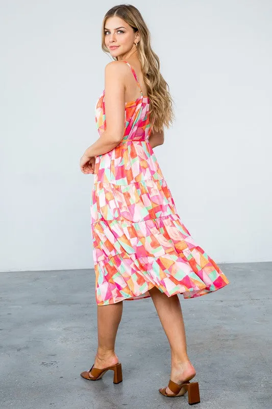 Multi Color Tiered Dress