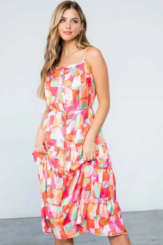 Multi Color Tiered Dress