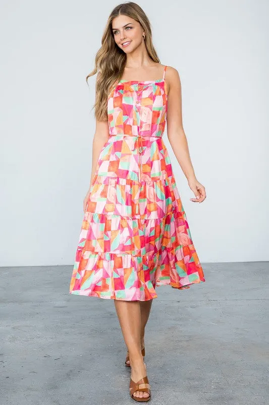 Multi Color Tiered Dress