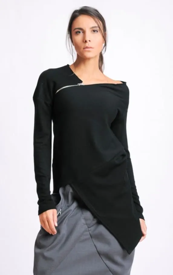 Open Shoulder Zipped Tunic