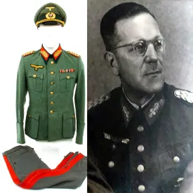 Original German WWII Named Identified Major General Uniform Set - Generalmajor Ernst Graewe