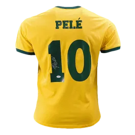 Pele Signed Brazil Yellow Soccer Jersey (Beckett)