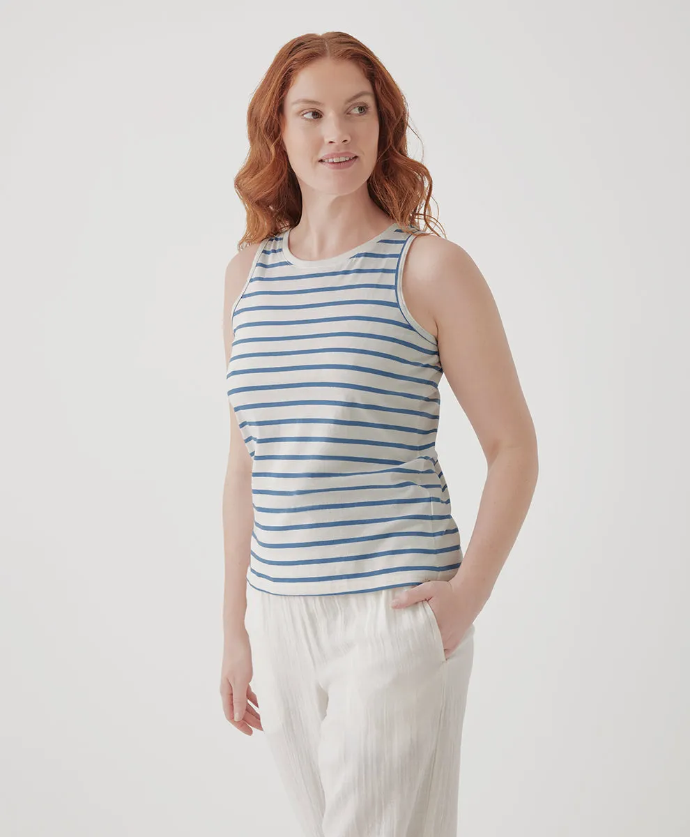 Softspun High Neck Tank - Paris Stripe